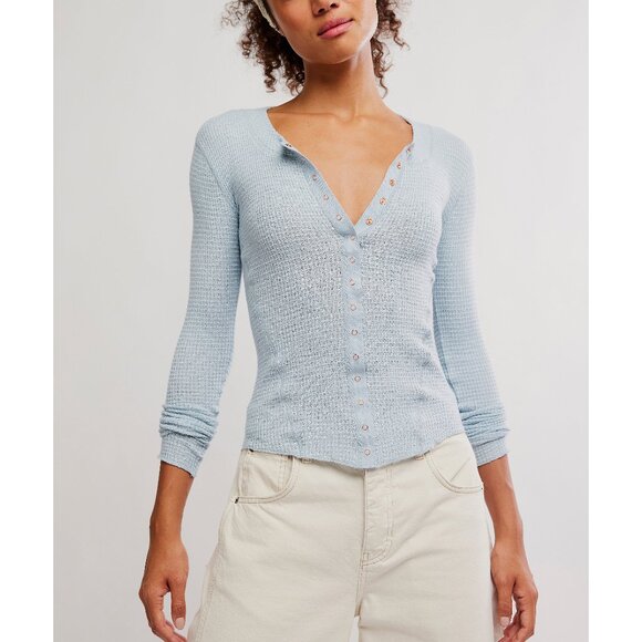 Free People Tops - FREE PEOPLE Going Places Cardi / Pearl Blue